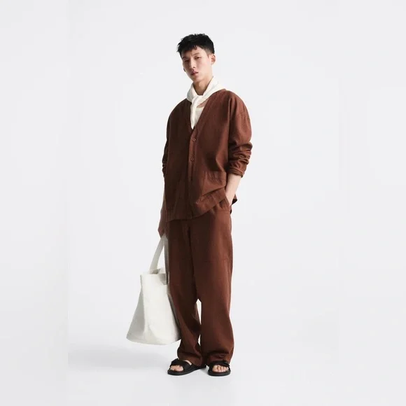 Zara Loose-Cut Cotton Trousers